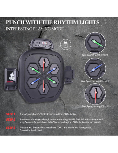 Máquina de Boxeo Musical Zeinlenx Boxing Pro con Guantes