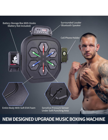 Máquina de Boxeo Musical Zeinlenx Boxing Pro con Guantes