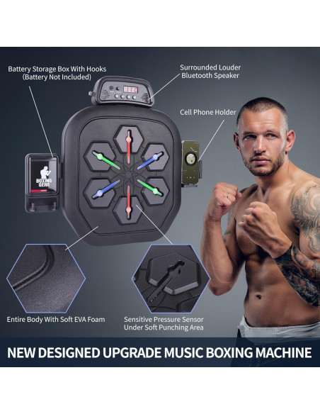 Máquina de Boxeo Musical Zeinlenx Boxing Pro con Guantes
