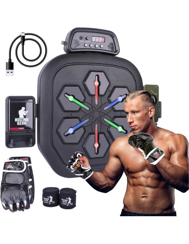 Máquina de Boxeo Musical Zeinlenx Boxing Pro con Guantes