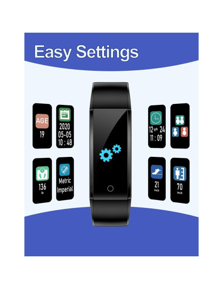 Reloj de Fitness GRV S1 Negro Impermeable Contador Pasos