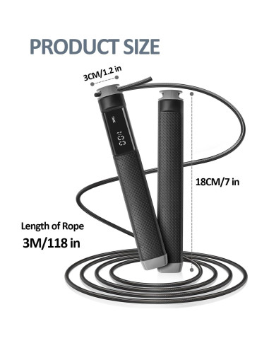 Cuerda de Salto Inteligente KYTO con APP y Longitud Ajustable