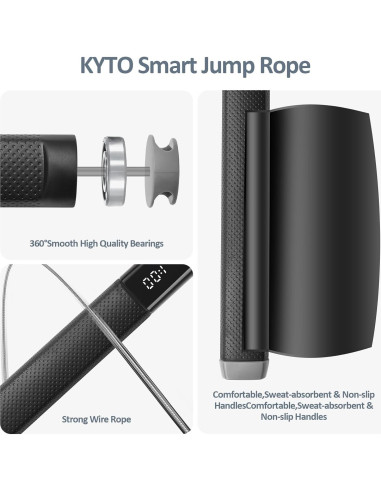 Cuerda de Salto Inteligente KYTO con APP y Longitud Ajustable