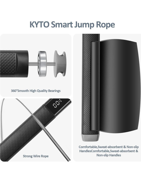 Cuerda de Salto Inteligente KYTO con APP y Longitud Ajustable