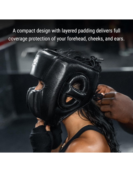 Casco de Boxeo Hayabusa Pro Cuero Ajustable - Negro Talla Única