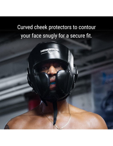 Casco de Boxeo Hayabusa Pro Cuero Ajustable - Negro Talla Única