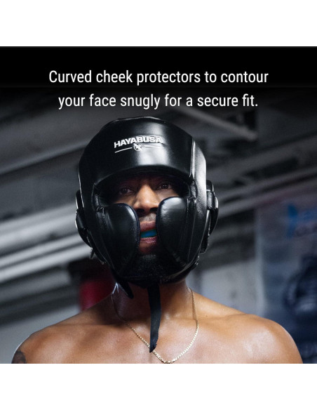 Casco de Boxeo Hayabusa Pro Cuero Ajustable - Negro Talla Única