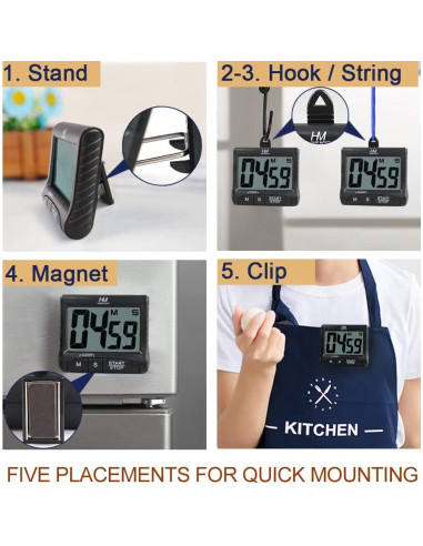 Temporizador de Cocina Digital HOME MOST - Pantalla 7.62cm