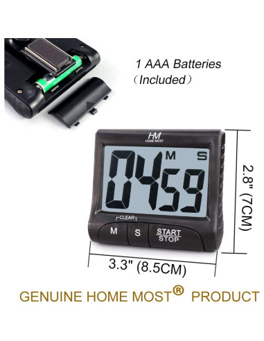 Temporizador de Cocina Digital HOME MOST - Pantalla 7.62cm