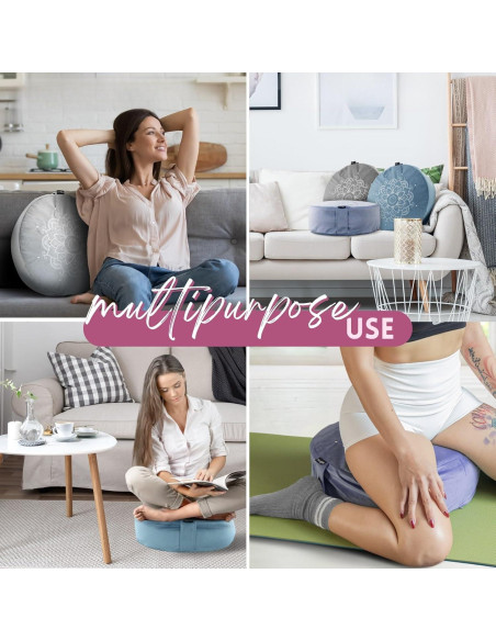 Cojín de Meditación Yes4All Zafu de Trigo Sarraceno 39cm