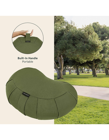 Cojín de Meditación Retrospec Sedona Zafu Albahaca 43x27cm