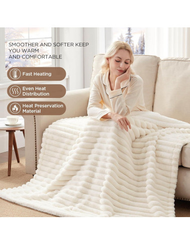 Manta Térmica Westinghouse 127x152 cm 6 Niveles Calor Beige