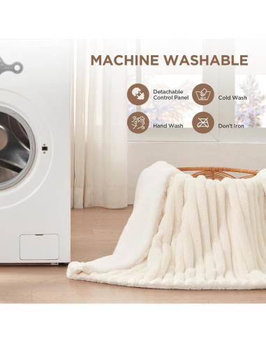 Manta Térmica Westinghouse 127x152 cm 6 Niveles Calor Beige