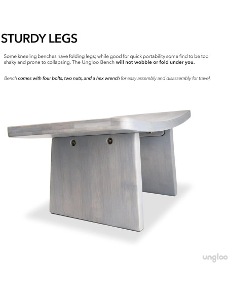 Banco de Meditación Ungloo de Bambú 44.45x24.13cm Ergonómico