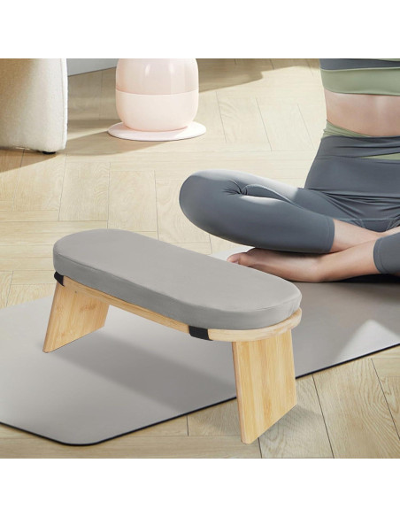 Banco de Meditación Plegable Netcoin con Cojín y Bolsa Gris