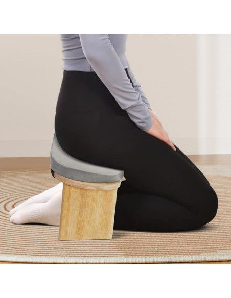 Banco de Meditación Plegable Netcoin con Cojín y Bolsa Gris