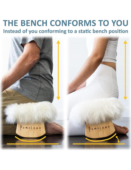 Banco de Meditación Pomoloso con Funda de Piel de Oveja