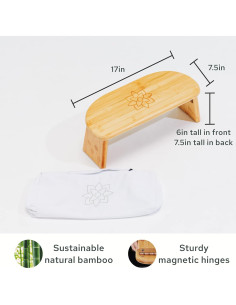 Banco de Meditación Plegable Mindful Modern - Taburete de Bambú 2