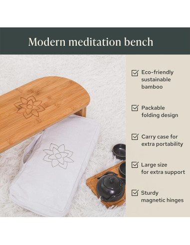 Banco de Meditación Plegable Mindful Modern - Taburete de Bambú