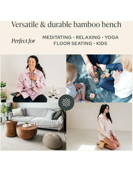 Banco de Meditación Plegable Mindful Modern - Taburete de Bambú