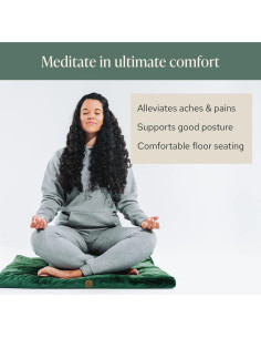 Alfombra de Meditación Zabuton Mindful Modern - Terciopelo Gris 2