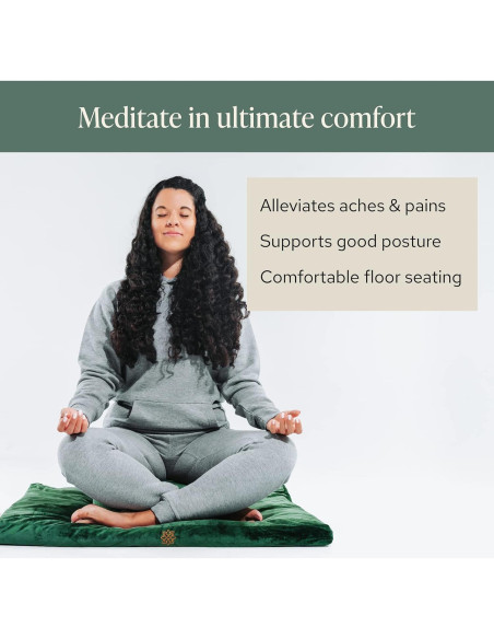Alfombra de Meditación Zabuton Mindful Modern - Terciopelo Gris