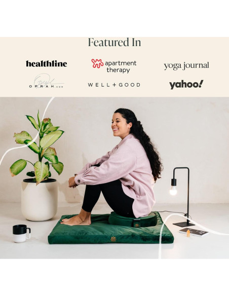 Alfombra de Meditación Zabuton Mindful Modern - Terciopelo Gris