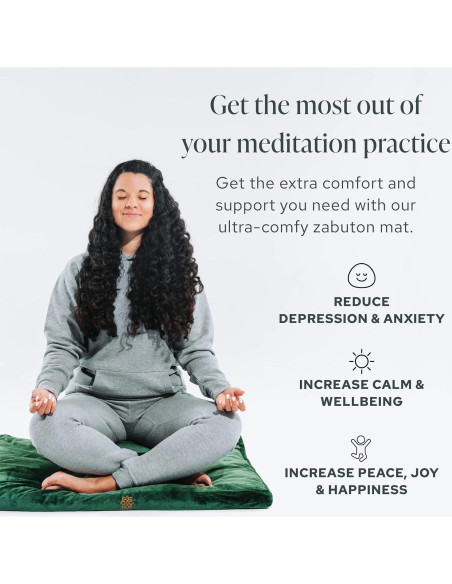Alfombra de Meditación Zabuton Mindful Modern - Terciopelo Gris