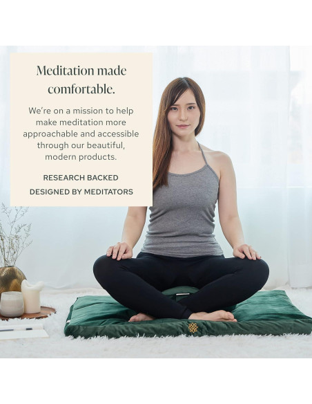 Alfombra de Meditación Zabuton Mindful Modern - Terciopelo Gris