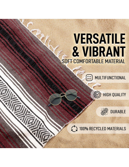 Manta Mexicana Grande Hidratación Nation 180x120cm Cereza