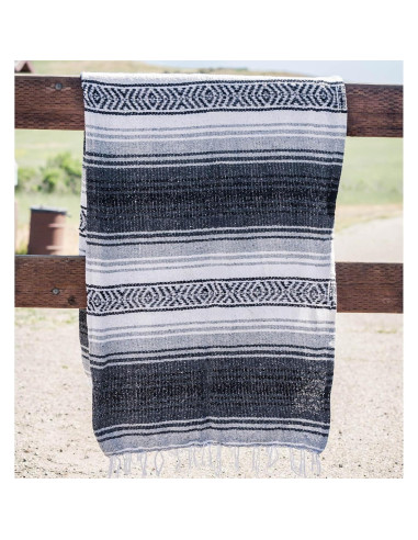 Manta Mexicana Tejida a Mano Benevolencia LA 127x178 cm Gris