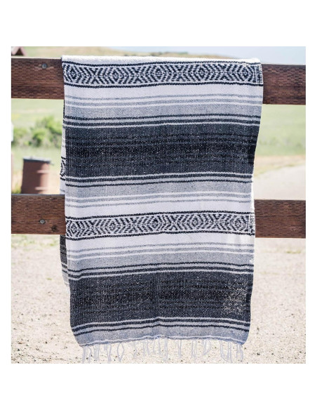 Manta Mexicana Tejida a Mano Benevolencia LA 127x178 cm Gris