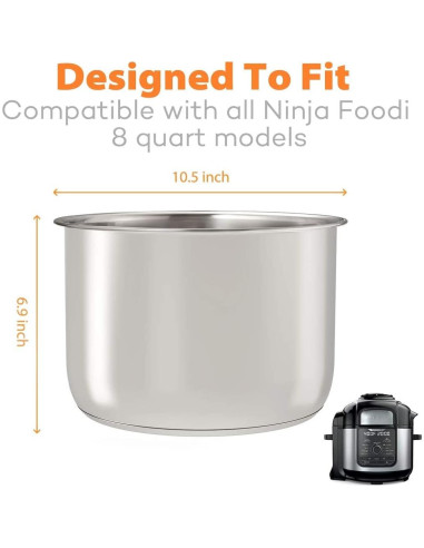 Olla de Acero Inoxidable Goldlion 8 Qt para Ninja Foodi