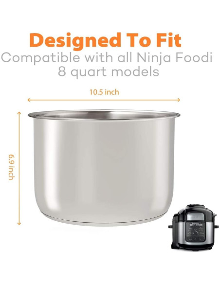 Olla de Acero Inoxidable Goldlion 8 Qt para Ninja Foodi