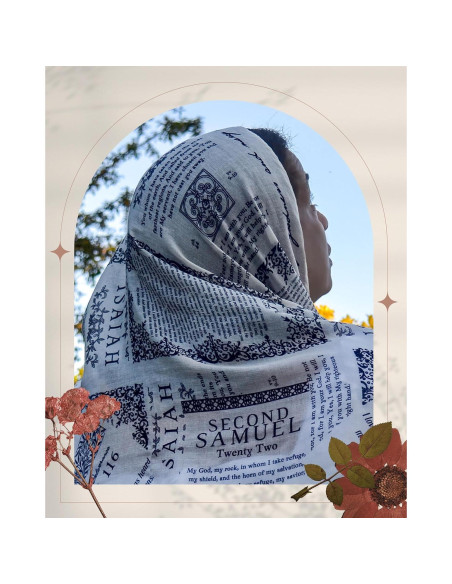 Chal de Oración Cristiano Marfil 178x89 cm con Versículos