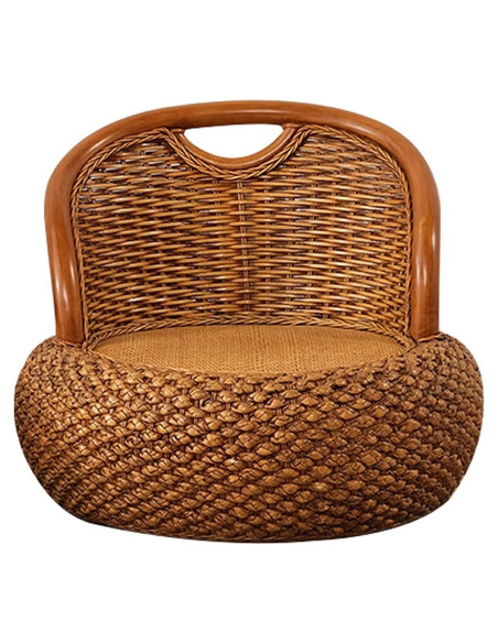 Silla de suelo ergonómica de ratán Kelendle - Marrón oscuro