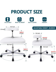 Silla de Meditación Ergonómica LHOOCX Ajustable Blanca 2