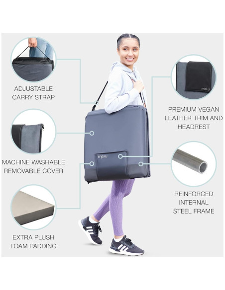 Silla de Suelo Malu Verde Bosque Plegable con Cojín Ajustable