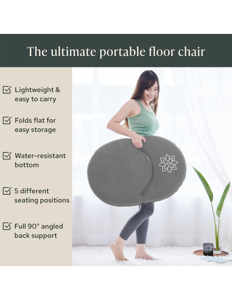 Silla de Meditación Plegable Mindful Modern Gris Pizarra