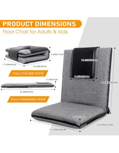 Silla de Suelo Plegable FASTMOMENT con Soporte Espalda 14 Posiciones 2