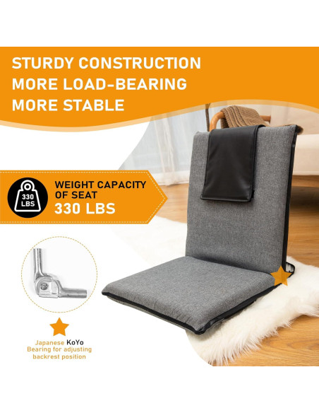 Silla de Suelo Plegable FASTMOMENT con Soporte Espalda 14 Posiciones