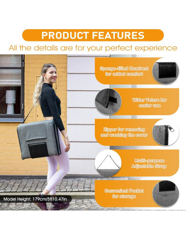 Silla de Suelo Plegable FASTMOMENT con Soporte Espalda 14 Posiciones