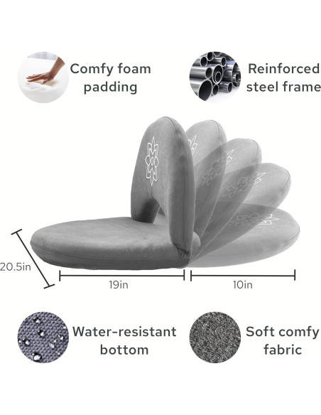 Silla de Meditación Plegable Mindful Modern Gris Pizarra