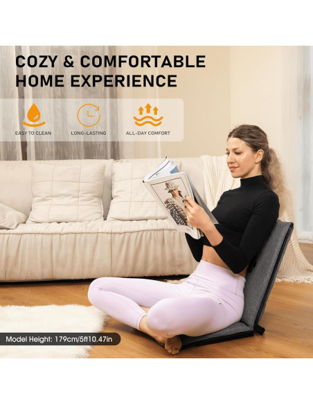 Silla de Suelo Plegable FASTMOMENT con Soporte Espalda 14 Posiciones