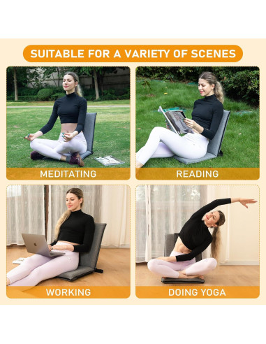 Silla de Suelo Plegable FASTMOMENT con Soporte Espalda 14 Posiciones