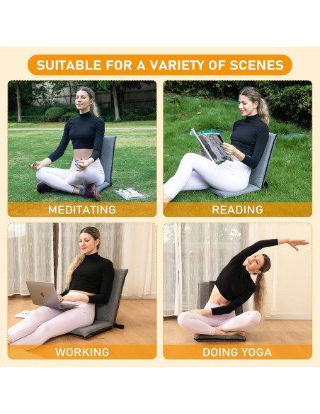 Silla de Suelo Plegable FASTMOMENT con Soporte Espalda 14 Posiciones