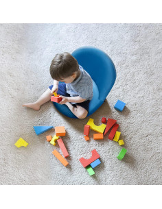 Silla de Suelo Nnewvante Plegable Acolchada Azul Marino 2