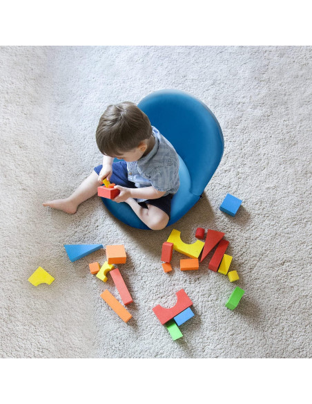 Silla de Suelo Nnewvante Plegable Acolchada Azul Marino