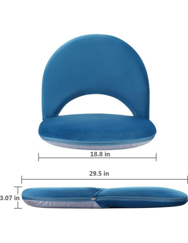 Silla de Suelo Nnewvante Plegable Acolchada Azul Marino