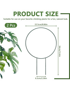 Paquete de 2 enrejados redondos Huakaile para plantas 35x22.5cm 2